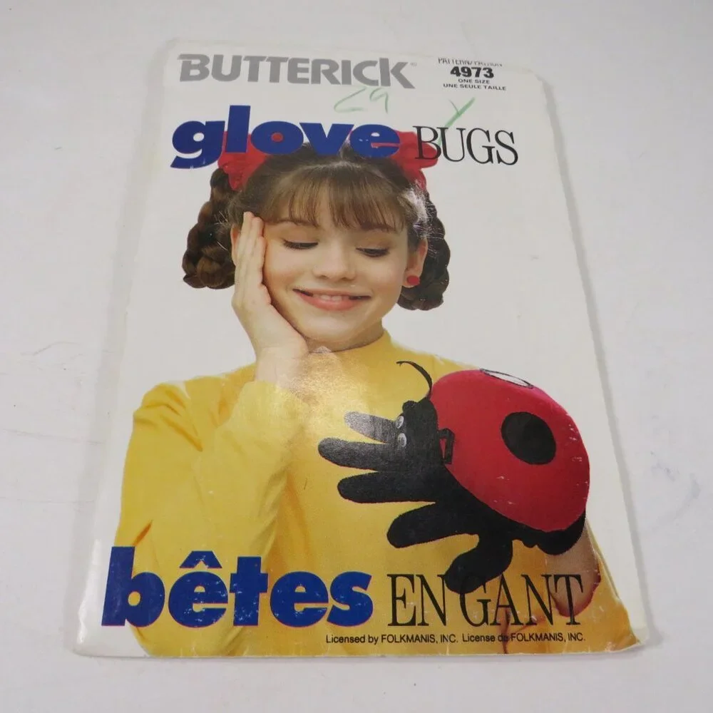Butterick 4973 Sewing Pattern  Ladybug Hand puppet UNCUT